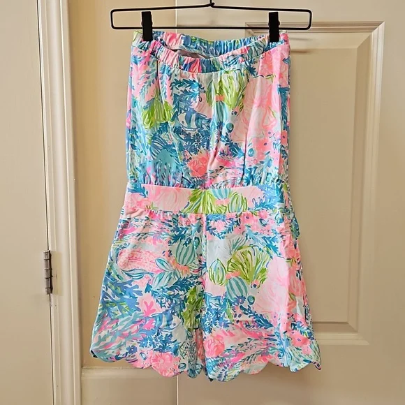 Strapless Lilly Pulitzer Fished My Wish romper, size XXS, $100, never worn - Picture 2 of 3